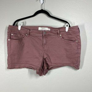 TORRID DENIM We Swear by the Fit Rose Pink Midrise Cut-off Denim Shorts Size 20
